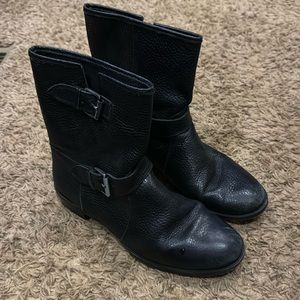 J. Crew Black moto leather boots size: 8